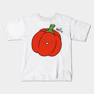 Hello - Red Bell Pepper Kids T-Shirt